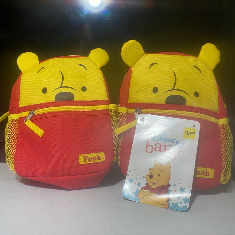 Disney Winnie the Pooh Red and Yellow Kids Backpack Set of 2